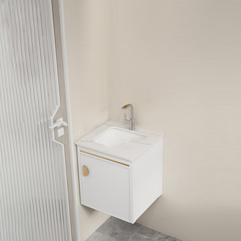 Gorgeous Sink Cabinet Free-standing Standard Space Saver Vanity with Mirror Vanity & Faucet 17"L x 16"W x 16"H Stone Clearhalo 'Bathroom Remodel & Bathroom Fixtures' 'Bathroom Vanities' 'bathroom_vanities' 'Home Improvement' 'home_improvement' 'home_improvement_bathroom_vanities' 6595229