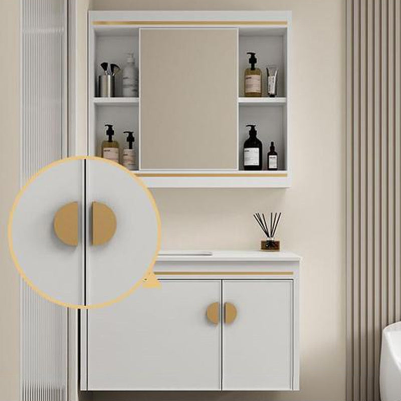 Gorgeous Sink Cabinet Free-standing Standard Space Saver Vanity with Mirror Clearhalo 'Bathroom Remodel & Bathroom Fixtures' 'Bathroom Vanities' 'bathroom_vanities' 'Home Improvement' 'home_improvement' 'home_improvement_bathroom_vanities' 6595236