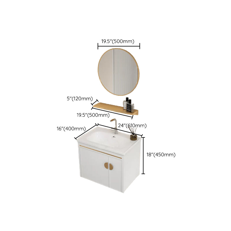 Gorgeous Sink Cabinet Free-standing Standard Space Saver Vanity with Mirror Clearhalo 'Bathroom Remodel & Bathroom Fixtures' 'Bathroom Vanities' 'bathroom_vanities' 'Home Improvement' 'home_improvement' 'home_improvement_bathroom_vanities' 6595256