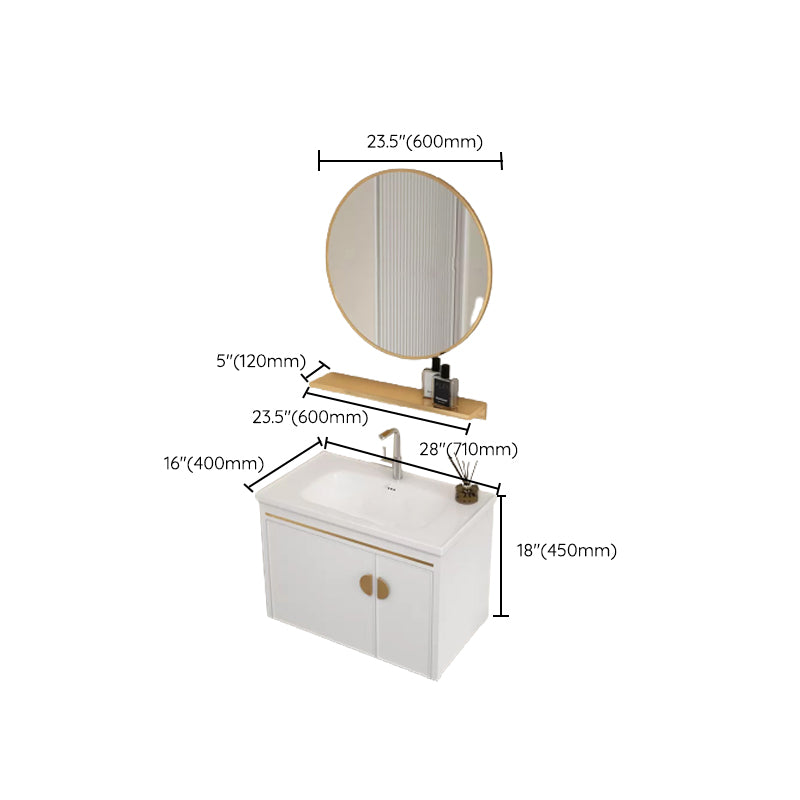 Gorgeous Sink Cabinet Free-standing Standard Space Saver Vanity with Mirror Clearhalo 'Bathroom Remodel & Bathroom Fixtures' 'Bathroom Vanities' 'bathroom_vanities' 'Home Improvement' 'home_improvement' 'home_improvement_bathroom_vanities' 6595257