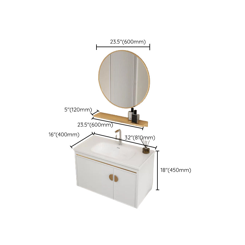 Gorgeous Sink Cabinet Free-standing Standard Space Saver Vanity with Mirror Clearhalo 'Bathroom Remodel & Bathroom Fixtures' 'Bathroom Vanities' 'bathroom_vanities' 'Home Improvement' 'home_improvement' 'home_improvement_bathroom_vanities' 6595258
