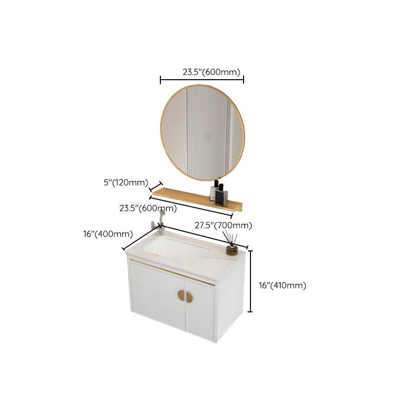 Gorgeous Sink Cabinet Free-standing Standard Space Saver Vanity with Mirror Clearhalo 'Bathroom Remodel & Bathroom Fixtures' 'Bathroom Vanities' 'bathroom_vanities' 'Home Improvement' 'home_improvement' 'home_improvement_bathroom_vanities' 6595262