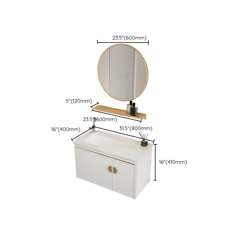 Gorgeous Sink Cabinet Free-standing Standard Space Saver Vanity with Mirror Clearhalo 'Bathroom Remodel & Bathroom Fixtures' 'Bathroom Vanities' 'bathroom_vanities' 'Home Improvement' 'home_improvement' 'home_improvement_bathroom_vanities' 6595263