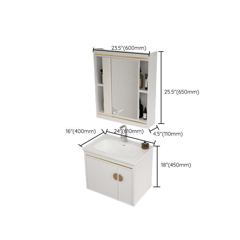 Gorgeous Sink Cabinet Free-standing Standard Space Saver Vanity with Mirror Clearhalo 'Bathroom Remodel & Bathroom Fixtures' 'Bathroom Vanities' 'bathroom_vanities' 'Home Improvement' 'home_improvement' 'home_improvement_bathroom_vanities' 6595264