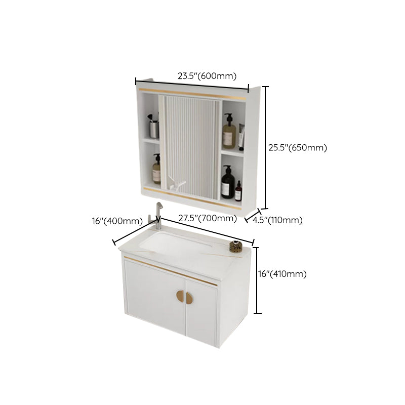 Gorgeous Sink Cabinet Free-standing Standard Space Saver Vanity with Mirror Clearhalo 'Bathroom Remodel & Bathroom Fixtures' 'Bathroom Vanities' 'bathroom_vanities' 'Home Improvement' 'home_improvement' 'home_improvement_bathroom_vanities' 6595270