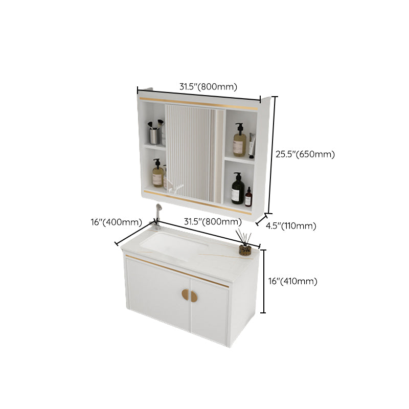 Gorgeous Sink Cabinet Free-standing Standard Space Saver Vanity with Mirror Clearhalo 'Bathroom Remodel & Bathroom Fixtures' 'Bathroom Vanities' 'bathroom_vanities' 'Home Improvement' 'home_improvement' 'home_improvement_bathroom_vanities' 6595271