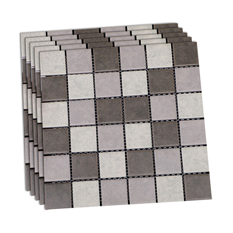 Grid Mosaic Sheet Wall & Floor Tile Mixed Material Outdoor Wall Tile Gray Coffee Clearhalo 'Floor Tiles & Wall Tiles' 'floor_tiles_wall_tiles' 'Flooring 'Home Improvement' 'home_improvement' 'home_improvement_floor_tiles_wall_tiles' Walls and Ceiling' 6595428