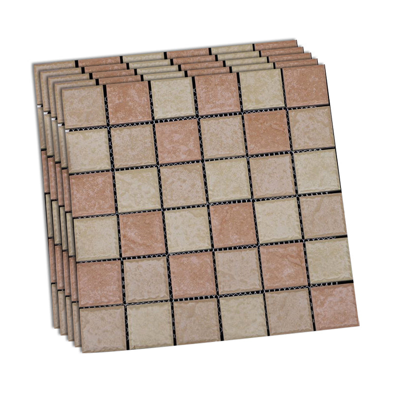 Grid Mosaic Sheet Wall & Floor Tile Mixed Material Outdoor Wall Tile Light Brown Clearhalo 'Floor Tiles & Wall Tiles' 'floor_tiles_wall_tiles' 'Flooring 'Home Improvement' 'home_improvement' 'home_improvement_floor_tiles_wall_tiles' Walls and Ceiling' 6595431