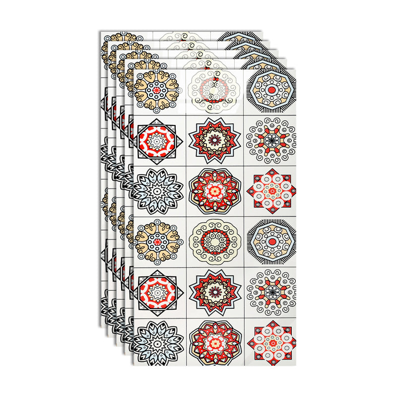 Modern Kitchen Backsplash Wallpaper Printed Peel and Stick Backsplash Tiles Red Clearhalo 'Flooring 'Home Improvement' 'home_improvement' 'home_improvement_peel_stick_blacksplash' 'Peel & Stick Backsplash Tile' 'peel_stick_blacksplash' 'Walls & Ceilings' Walls and Ceiling' 6595685