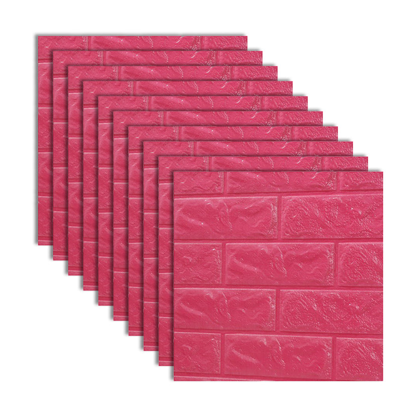 Modern Panel PVC 3D Embossed Self-Adhesive Paintable Indoor Wall Ceiling Rose Red 0.2" Clearhalo 'Flooring 'Home Improvement' 'home_improvement' 'home_improvement_wall_paneling' 'Wall Paneling' 'wall_paneling' 'Walls & Ceilings' Walls and Ceiling' 6595731