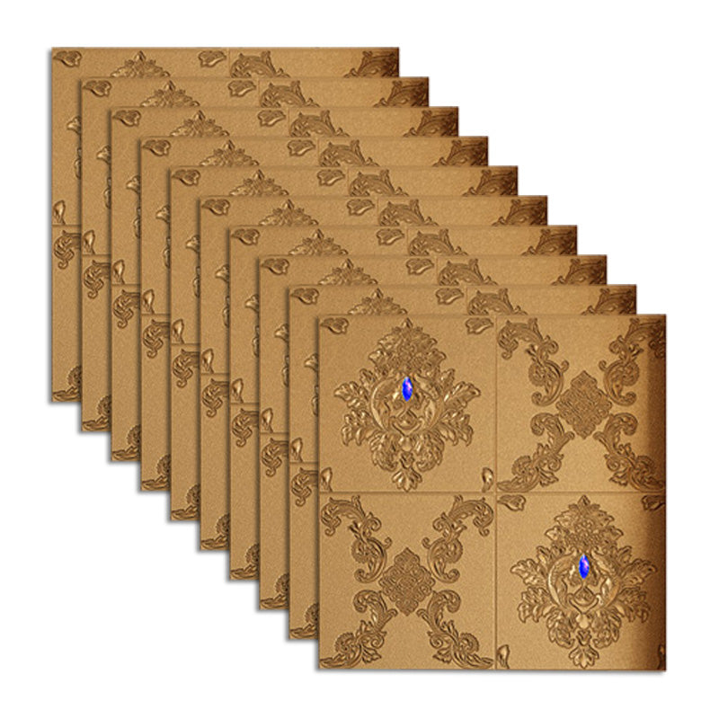 Glam Style Foam Wall Paneling Living Room 3D Embossed Waterproof Wall Paneling Brown Blue Clearhalo 'Flooring 'Home Improvement' 'home_improvement' 'home_improvement_wall_paneling' 'Wall Paneling' 'wall_paneling' 'Walls & Ceilings' Walls and Ceiling' 6595806