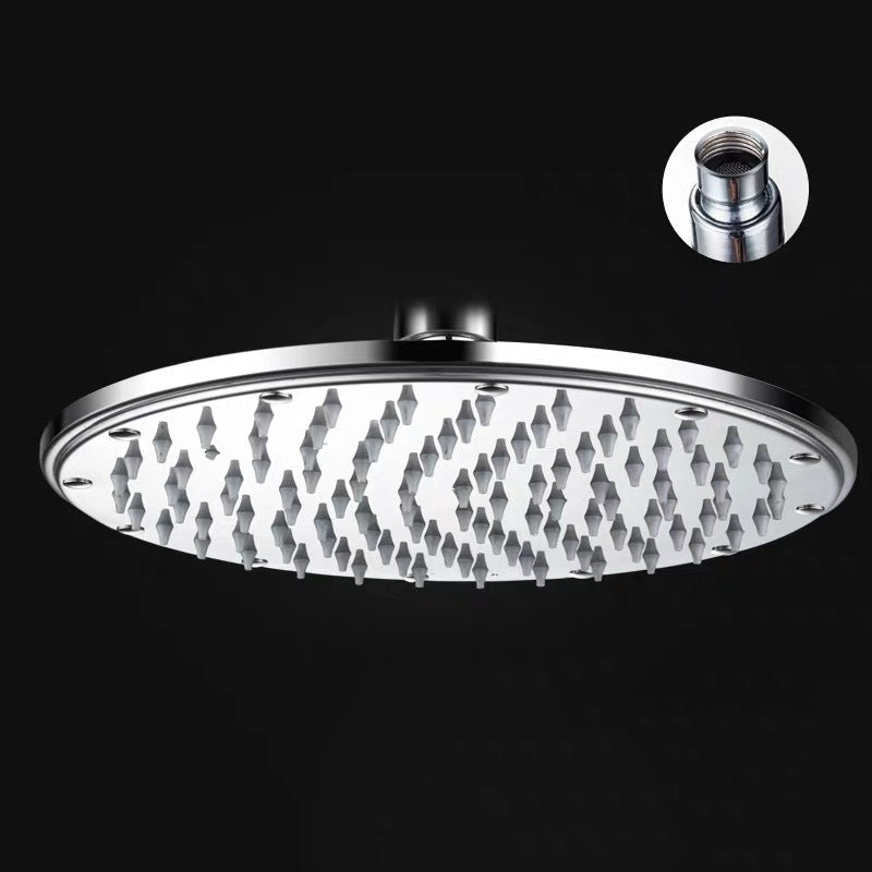 Contemporary Style Shower Head Bathroom Fixed Shower Head with Round and Square Shape Round Large Shower Clearhalo 'Bathroom Remodel & Bathroom Fixtures' 'Home Improvement' 'home_improvement' 'home_improvement_shower_heads' 'Shower Heads' 'shower_heads' 'Showers & Bathtubs Plumbing' 'Showers & Bathtubs' 6595841