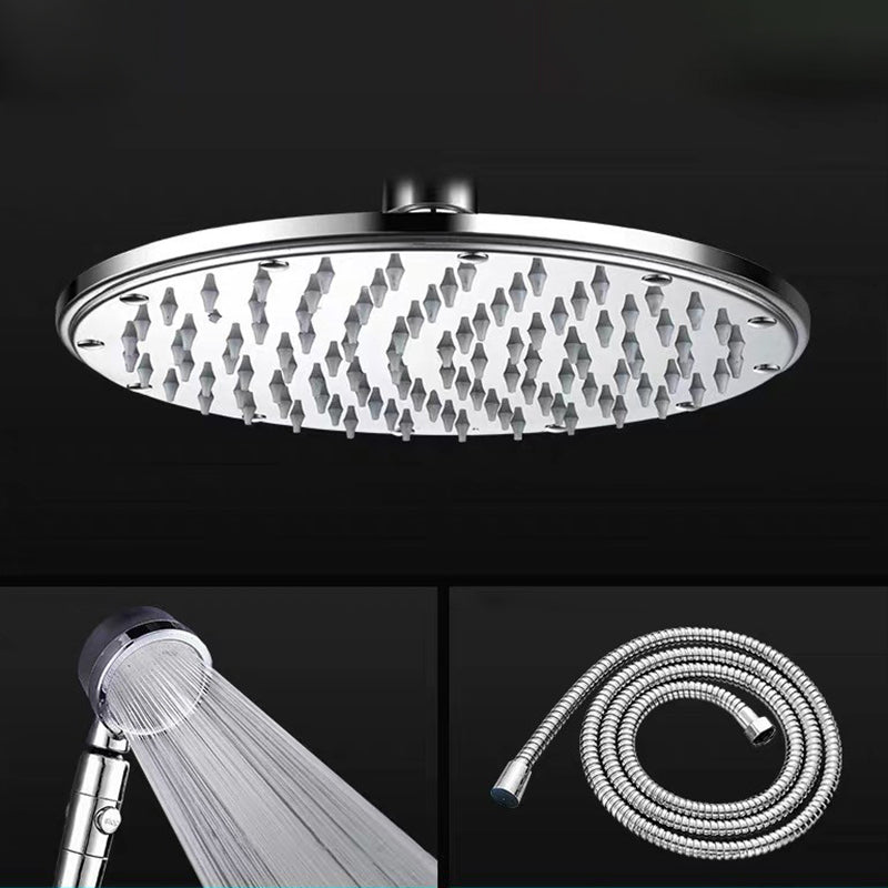 Contemporary Style Shower Head Bathroom Fixed Shower Head with Round and Square Shape Round Large Shower Head & Hand Shower & Hose Clearhalo 'Bathroom Remodel & Bathroom Fixtures' 'Home Improvement' 'home_improvement' 'home_improvement_shower_heads' 'Shower Heads' 'shower_heads' 'Showers & Bathtubs Plumbing' 'Showers & Bathtubs' 6595844