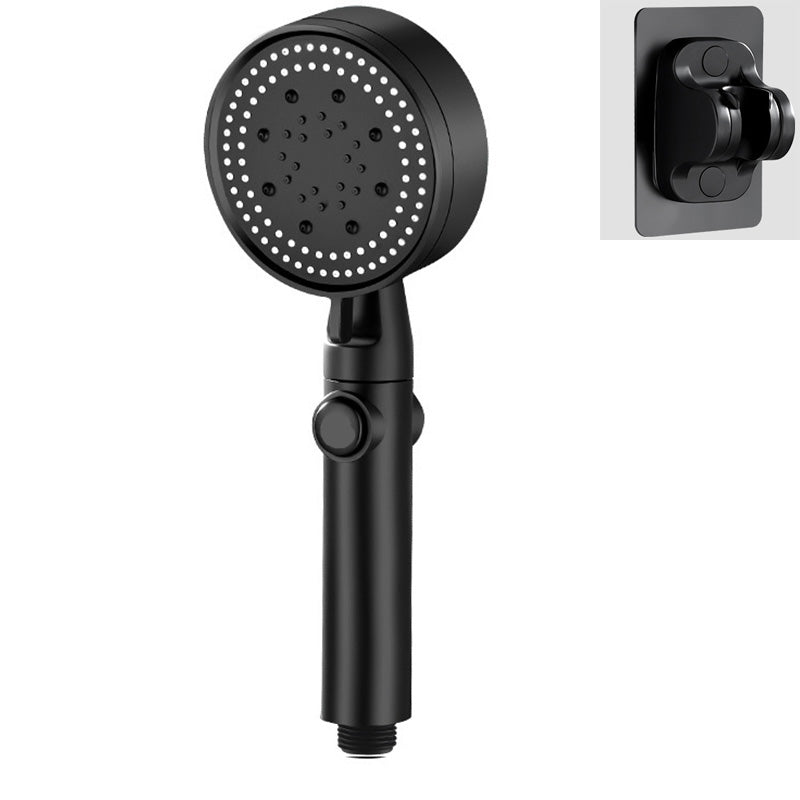 Plastic Bathroom Shower Head Adjustable Spray Pattern Shower Head Black Shower Head with Wall Pedestal Clearhalo 'Bathroom Remodel & Bathroom Fixtures' 'Home Improvement' 'home_improvement' 'home_improvement_shower_heads' 'Shower Heads' 'shower_heads' 'Showers & Bathtubs Plumbing' 'Showers & Bathtubs' 6595875