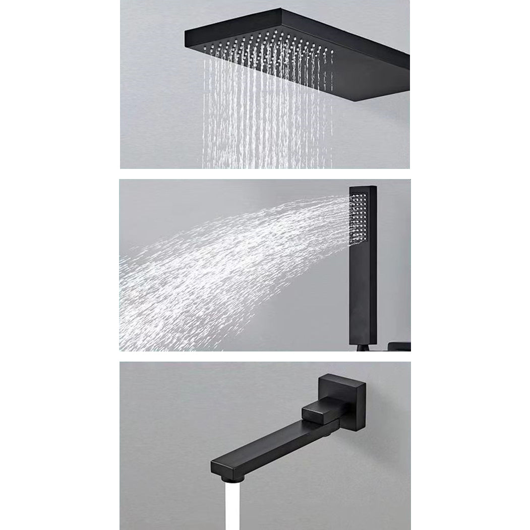 Shower System Wall Mounted Massage Jet Adjustable Spray Pattern Shower Trim Clearhalo 'Bathroom Remodel & Bathroom Fixtures' 'Home Improvement' 'home_improvement' 'home_improvement_shower_faucets' 'Shower Faucets & Systems' 'shower_faucets' 'Showers & Bathtubs Plumbing' 'Showers & Bathtubs' 6595997