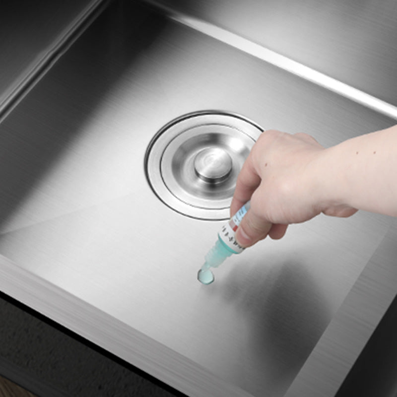 Contemporary Stainless Steel Kitchen Sink Double Basin Sink with Drain Assembly Clearhalo 'Home Improvement' 'home_improvement' 'home_improvement_kitchen_sinks' 'Kitchen Remodel & Kitchen Fixtures' 'Kitchen Sinks & Faucet Components' 'Kitchen Sinks' 'kitchen_sinks' 6597595