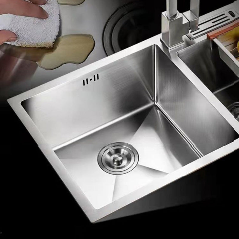 Double Basin Kitchen Sink Contemporary with Drain Assembly Sink Clearhalo 'Home Improvement' 'home_improvement' 'home_improvement_kitchen_sinks' 'Kitchen Remodel & Kitchen Fixtures' 'Kitchen Sinks & Faucet Components' 'Kitchen Sinks' 'kitchen_sinks' 6597735