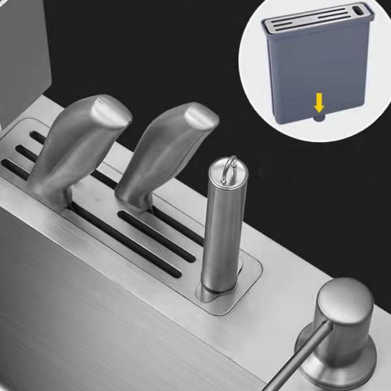 Double Basin Kitchen Sink Contemporary with Drain Assembly Sink Clearhalo 'Home Improvement' 'home_improvement' 'home_improvement_kitchen_sinks' 'Kitchen Remodel & Kitchen Fixtures' 'Kitchen Sinks & Faucet Components' 'Kitchen Sinks' 'kitchen_sinks' 6597739