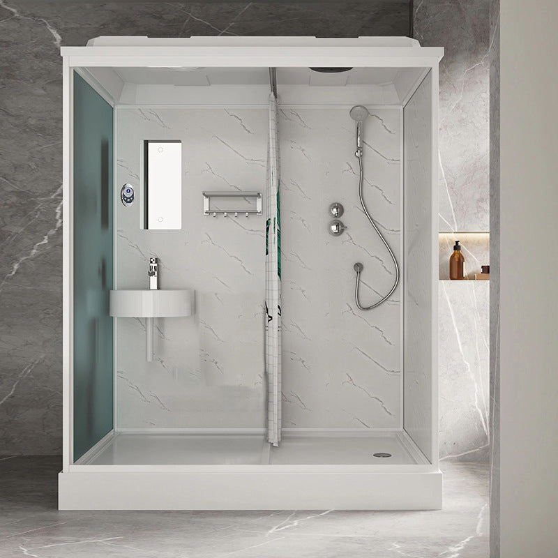 White Rectangle Shower Stall with Shower Base Tempered Glass Shower Stall 67"L x 47"W x 85"H Toilet Not Included Clearhalo 'Bathroom Remodel & Bathroom Fixtures' 'Home Improvement' 'home_improvement' 'home_improvement_shower_stalls_enclosures' 'Shower Stalls & Enclosures' 'shower_stalls_enclosures' 'Showers & Bathtubs' 6598022