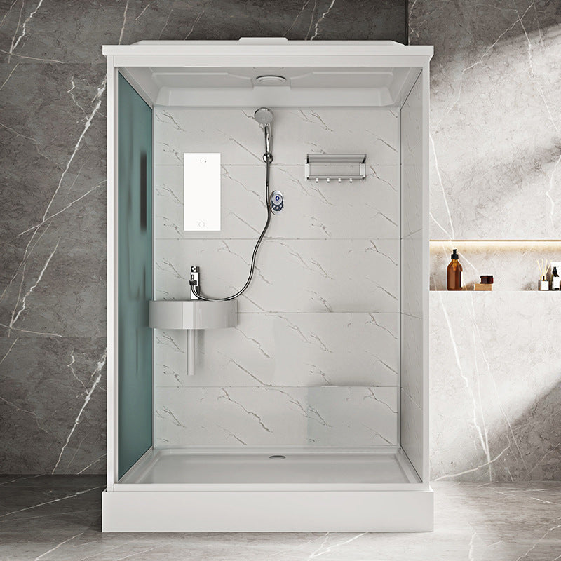 White Rectangle Shower Stall with Shower Base Tempered Glass Shower Stall 55"L x 43"W x 85"H Toilet Not Included Clearhalo 'Bathroom Remodel & Bathroom Fixtures' 'Home Improvement' 'home_improvement' 'home_improvement_shower_stalls_enclosures' 'Shower Stalls & Enclosures' 'shower_stalls_enclosures' 'Showers & Bathtubs' 6598023