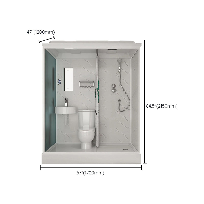 White Rectangle Shower Stall with Shower Base Tempered Glass Shower Stall Clearhalo 'Bathroom Remodel & Bathroom Fixtures' 'Home Improvement' 'home_improvement' 'home_improvement_shower_stalls_enclosures' 'Shower Stalls & Enclosures' 'shower_stalls_enclosures' 'Showers & Bathtubs' 6598025