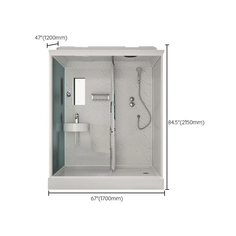 White Rectangle Shower Stall with Shower Base Tempered Glass Shower Stall Clearhalo 'Bathroom Remodel & Bathroom Fixtures' 'Home Improvement' 'home_improvement' 'home_improvement_shower_stalls_enclosures' 'Shower Stalls & Enclosures' 'shower_stalls_enclosures' 'Showers & Bathtubs' 6598026