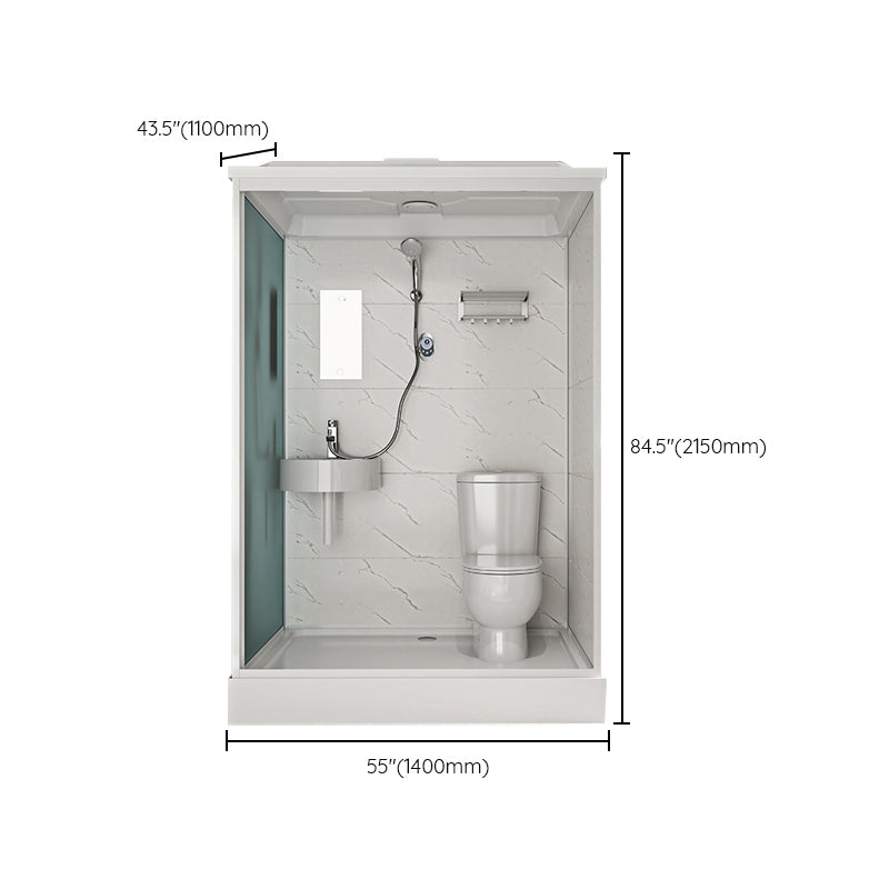 White Rectangle Shower Stall with Shower Base Tempered Glass Shower Stall Clearhalo 'Bathroom Remodel & Bathroom Fixtures' 'Home Improvement' 'home_improvement' 'home_improvement_shower_stalls_enclosures' 'Shower Stalls & Enclosures' 'shower_stalls_enclosures' 'Showers & Bathtubs' 6598027
