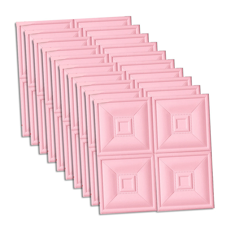 Glam Style Foam Waterproof Wall Paneling Living Room 3D Embossed Wall Paneling Pink Clearhalo 'Flooring 'Home Improvement' 'home_improvement' 'home_improvement_wall_paneling' 'Wall Paneling' 'wall_paneling' 'Walls & Ceilings' Walls and Ceiling' 6598219