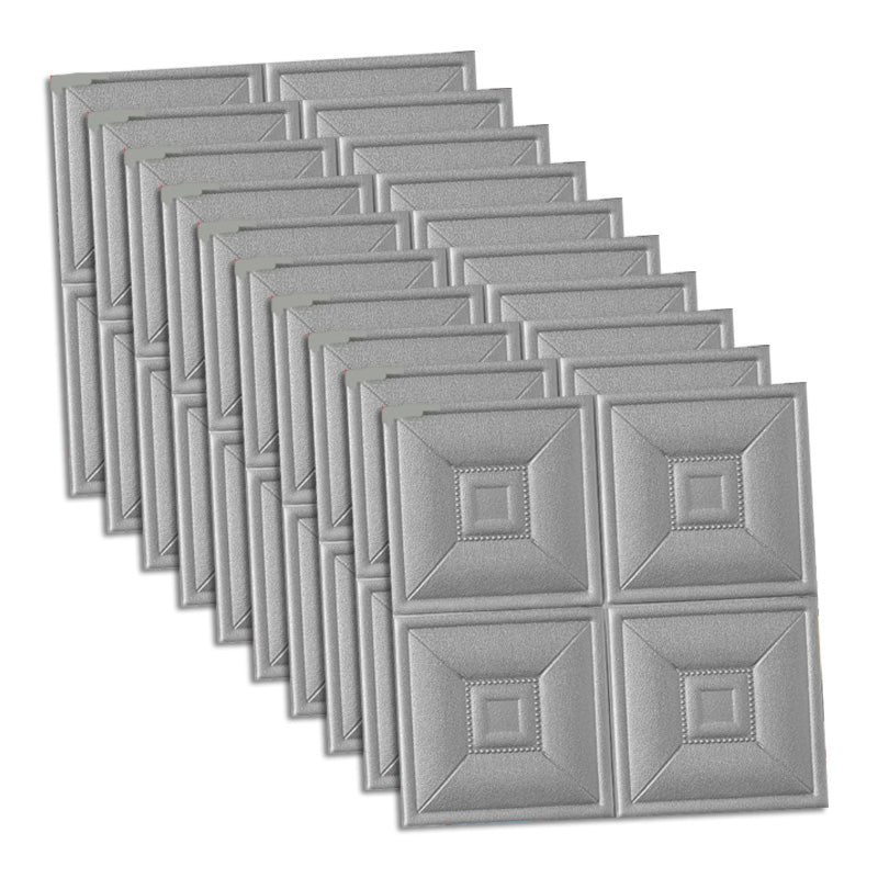Glam Style Foam Waterproof Wall Paneling Living Room 3D Embossed Wall Paneling Silver Gray Clearhalo 'Flooring 'Home Improvement' 'home_improvement' 'home_improvement_wall_paneling' 'Wall Paneling' 'wall_paneling' 'Walls & Ceilings' Walls and Ceiling' 6598223