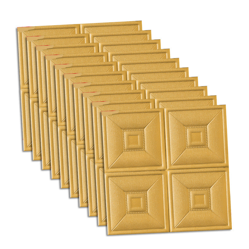 Glam Style Foam Waterproof Wall Paneling Living Room 3D Embossed Wall Paneling Gold Clearhalo 'Flooring 'Home Improvement' 'home_improvement' 'home_improvement_wall_paneling' 'Wall Paneling' 'wall_paneling' 'Walls & Ceilings' Walls and Ceiling' 6598225