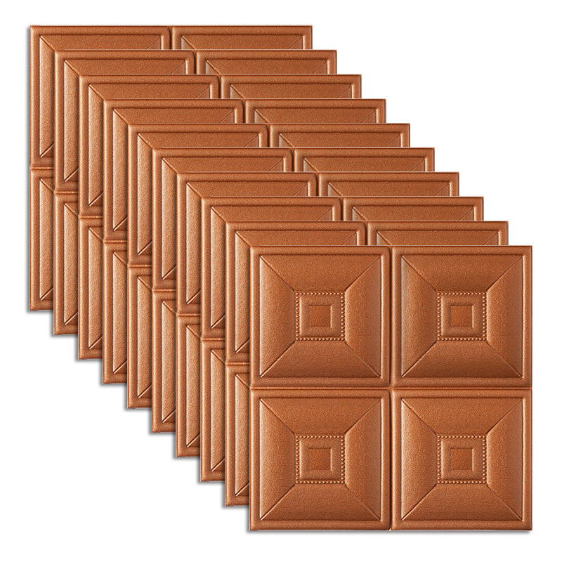 Glam Style Foam Waterproof Wall Paneling Living Room 3D Embossed Wall Paneling Coppery Clearhalo 'Flooring 'Home Improvement' 'home_improvement' 'home_improvement_wall_paneling' 'Wall Paneling' 'wall_paneling' 'Walls & Ceilings' Walls and Ceiling' 6598226