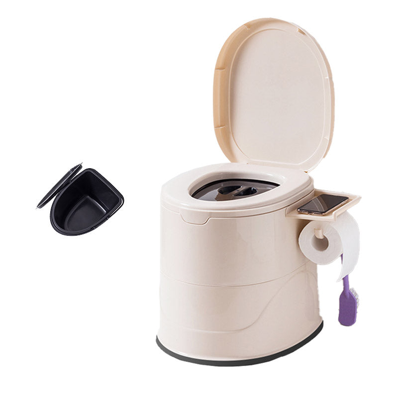 Floor Mounted ABS Flush Toilet One-Piece Toilet Modern Toilet Beige Upgrading Antiskid Solid Barrel Clearhalo 'Bathroom Remodel & Bathroom Fixtures' 'Home Improvement' 'home_improvement' 'home_improvement_toilets' 'Toilets & Bidets' 'Toilets' 6611266
