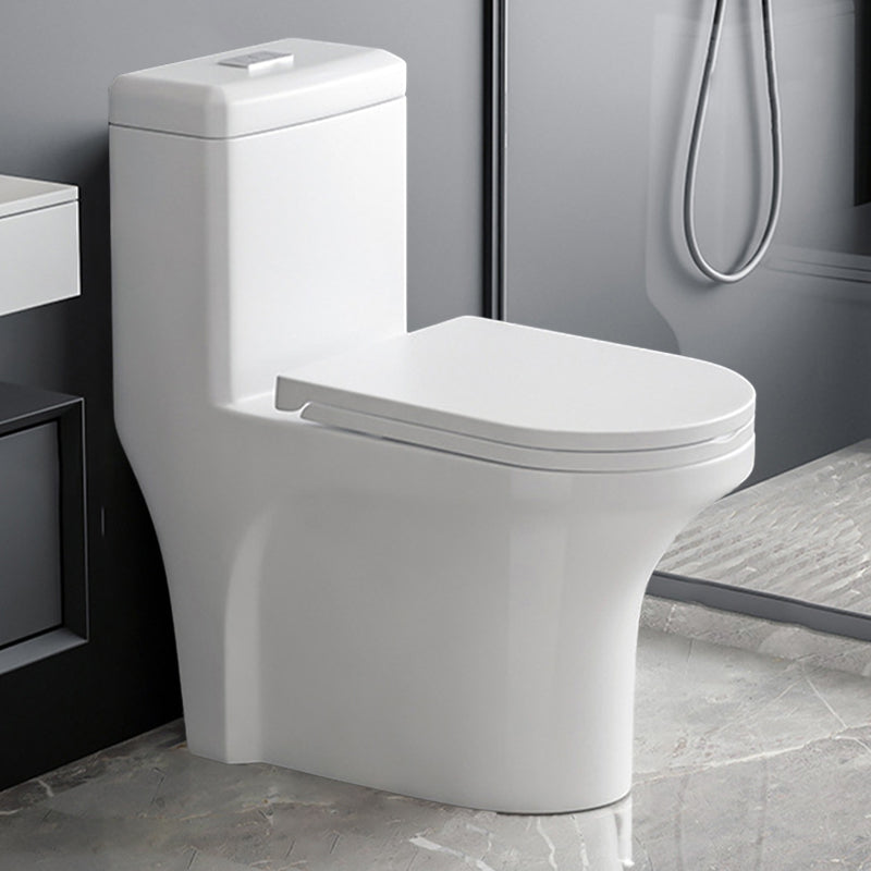 Contemporary 1-Piece Toilet Bowl Floor Mounted White Urine Toilet for Bathroom 15.2"L x 27.6"W x 26"H 16" Clearhalo 'Bathroom Remodel & Bathroom Fixtures' 'Home Improvement' 'home_improvement' 'home_improvement_toilets' 'Toilets & Bidets' 'Toilets' 6611407
