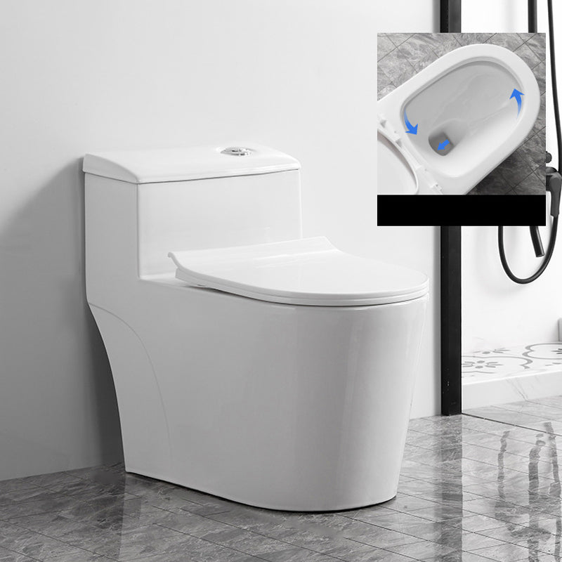 Contemporary One Piece Toilet Bowl Floor Mount White Urine Toilet for Bathroom 15.4"L x 28.3"W x 24.4"H 16" Clearhalo 'Bathroom Remodel & Bathroom Fixtures' 'Home Improvement' 'home_improvement' 'home_improvement_toilets' 'Toilets & Bidets' 'Toilets' 6611511