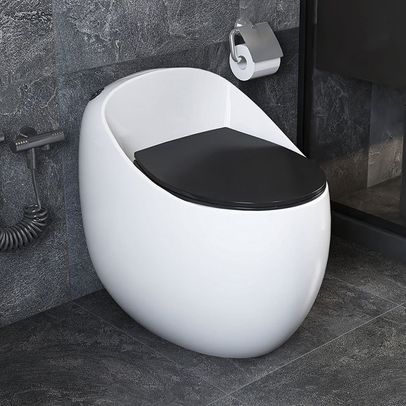 Contemporary All-In-One Toilet Bowl Floor Mounted Urine Toilet for Washroom Black White 16" Clearhalo 'Bathroom Remodel & Bathroom Fixtures' 'Home Improvement' 'home_improvement' 'home_improvement_toilets' 'Toilets & Bidets' 'Toilets' 6611549