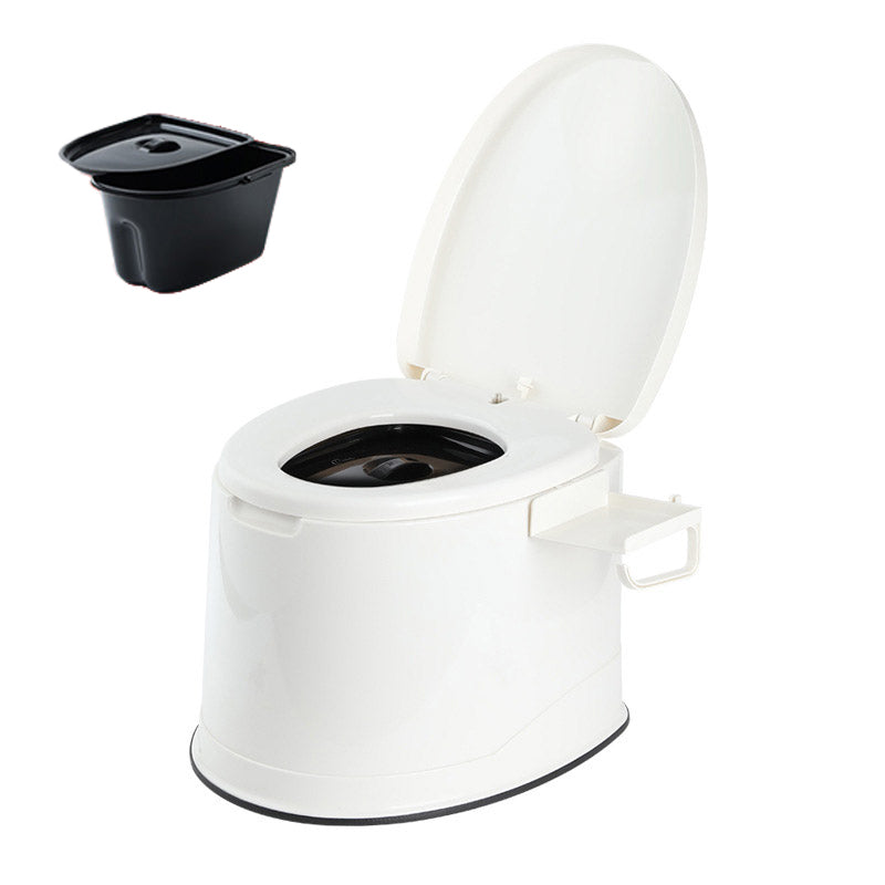 Contemporary Plastic Toilet Floor Mounted Toilet Bowl with Slow Close Seat for Washroom White Solid Barrel Clearhalo 'Bathroom Remodel & Bathroom Fixtures' 'Home Improvement' 'home_improvement' 'home_improvement_toilets' 'Toilets & Bidets' 'Toilets' 6611560