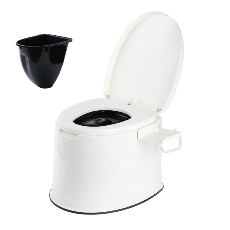 Contemporary Plastic Toilet Floor Mounted Toilet Bowl with Slow Close Seat for Washroom White Hollow Barrel Clearhalo 'Bathroom Remodel & Bathroom Fixtures' 'Home Improvement' 'home_improvement' 'home_improvement_toilets' 'Toilets & Bidets' 'Toilets' 6611561