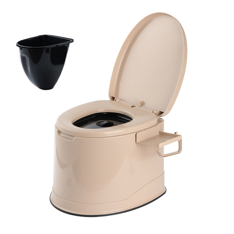 Contemporary Plastic Toilet Floor Mounted Toilet Bowl with Slow Close Seat for Washroom Khaki Hollow Barrel Clearhalo 'Bathroom Remodel & Bathroom Fixtures' 'Home Improvement' 'home_improvement' 'home_improvement_toilets' 'Toilets & Bidets' 'Toilets' 6611565