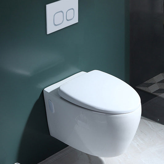 Modern Concealed Tank Toilet Skirted Ceramic Wall Hung Flush Toilet with Seat Clearhalo 'Bathroom Remodel & Bathroom Fixtures' 'Home Improvement' 'home_improvement' 'home_improvement_toilets' 'Toilets & Bidets' 'Toilets' 6611589