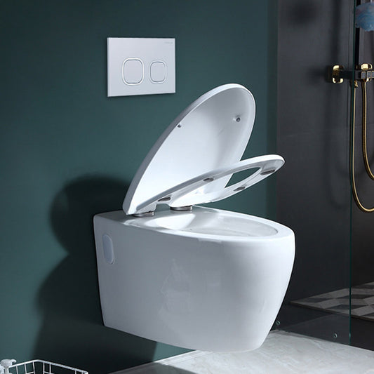 Modern Concealed Tank Toilet Skirted Ceramic Wall Hung Flush Toilet with Seat Clearhalo 'Bathroom Remodel & Bathroom Fixtures' 'Home Improvement' 'home_improvement' 'home_improvement_toilets' 'Toilets & Bidets' 'Toilets' 6611592