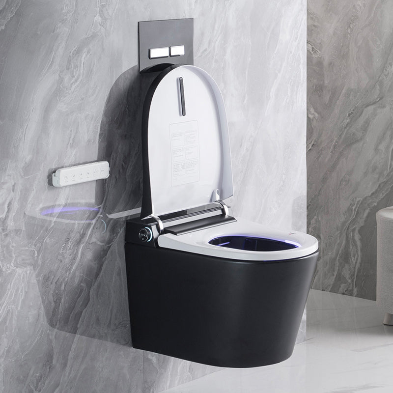 Contemporary Wall Mount Toilet Bowl Concealed Tank Urine Toilet for Bathroom Black Automatic Lid Toilet with Tanker Clearhalo 'Bathroom Remodel & Bathroom Fixtures' 'Home Improvement' 'home_improvement' 'home_improvement_toilets' 'Toilets & Bidets' 'Toilets' 6611609