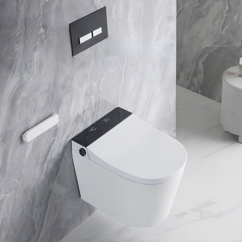 Contemporary Wall Mount Toilet Bowl Concealed Tank Urine Toilet for Bathroom Black/ White Automatic Lid Toilet with Tanker Clearhalo 'Bathroom Remodel & Bathroom Fixtures' 'Home Improvement' 'home_improvement' 'home_improvement_toilets' 'Toilets & Bidets' 'Toilets' 6611611