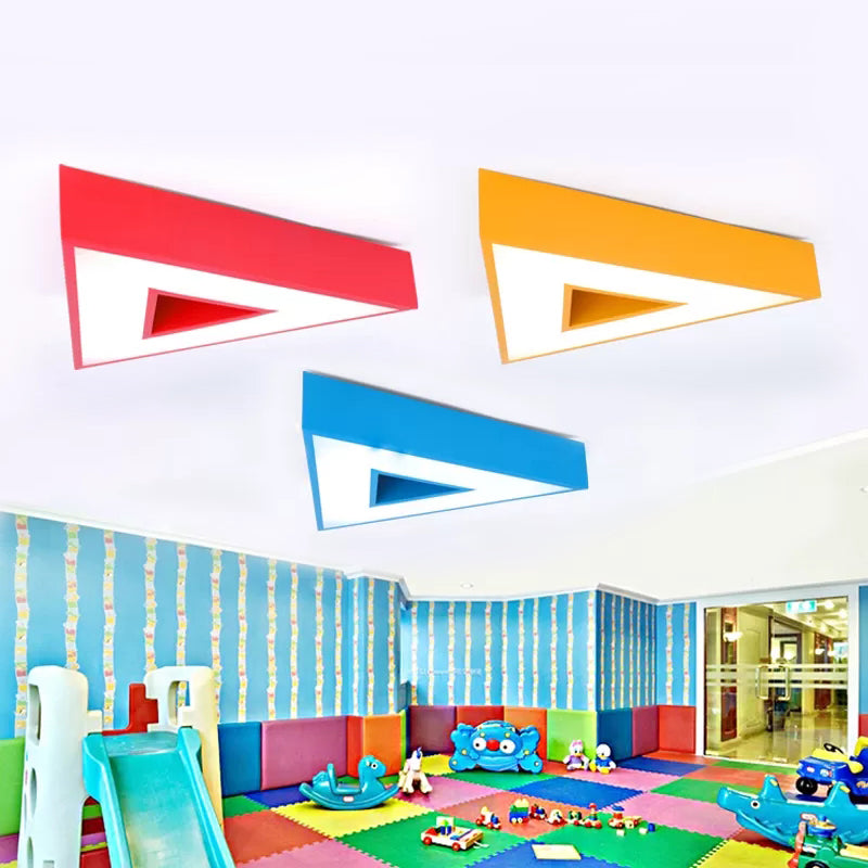 Acrylic Triangle Ceiling Mount Light Kids Lovely LED Ceiling Lamp for Kindergarten Clearhalo 'Ceiling Lights' 'Close To Ceiling Lights' 'Close to ceiling' 'Flush mount' Lighting' 66117