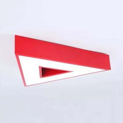 Acrylic Triangle Ceiling Mount Light Kids Lovely LED Ceiling Lamp for Kindergarten Red Clearhalo 'Ceiling Lights' 'Close To Ceiling Lights' 'Close to ceiling' 'Flush mount' Lighting' 66120