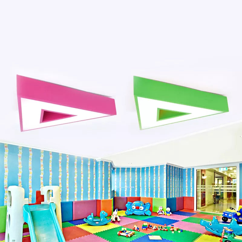 Acrylic Triangle Flush Ceiling Light Game Room Modern Stylish Ceiling