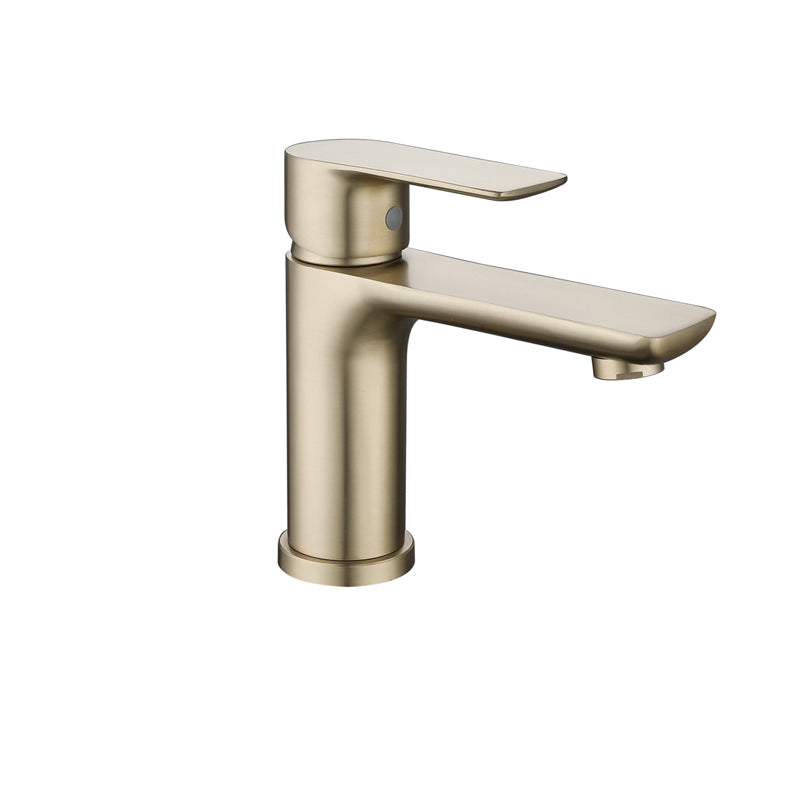 Modern Brass Basin Faucet Single Hole Bathroom Faucet Lever Handle Sink Faucet Clearhalo 'Bathroom Remodel & Bathroom Fixtures' 'Bathroom Sink Faucets' 'Bathroom Sinks & Faucet Components' 'bathroom_sink_faucets' 'Home Improvement' 'home_improvement' 'home_improvement_bathroom_sink_faucets' 6615447