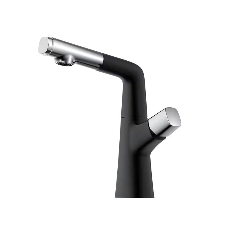Contemporary Vessel Faucet Pull-out Faucet with One Knob Handle Clearhalo 'Bathroom Remodel & Bathroom Fixtures' 'Bathroom Sink Faucets' 'Bathroom Sinks & Faucet Components' 'bathroom_sink_faucets' 'Home Improvement' 'home_improvement' 'home_improvement_bathroom_sink_faucets' 6615468