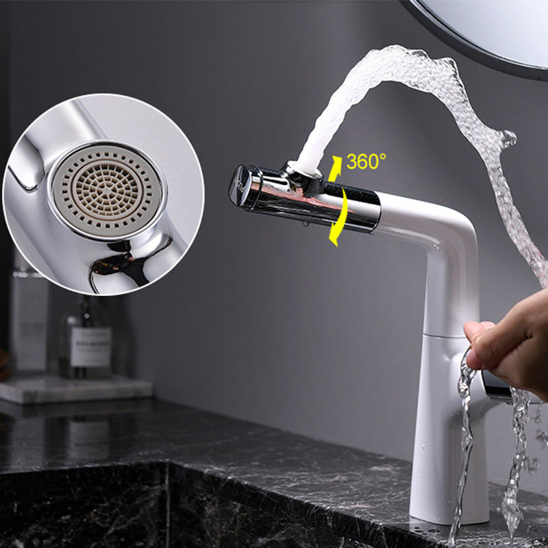 Contemporary Vessel Faucet Pull-out Faucet with One Knob Handle Clearhalo 'Bathroom Remodel & Bathroom Fixtures' 'Bathroom Sink Faucets' 'Bathroom Sinks & Faucet Components' 'bathroom_sink_faucets' 'Home Improvement' 'home_improvement' 'home_improvement_bathroom_sink_faucets' 6615470