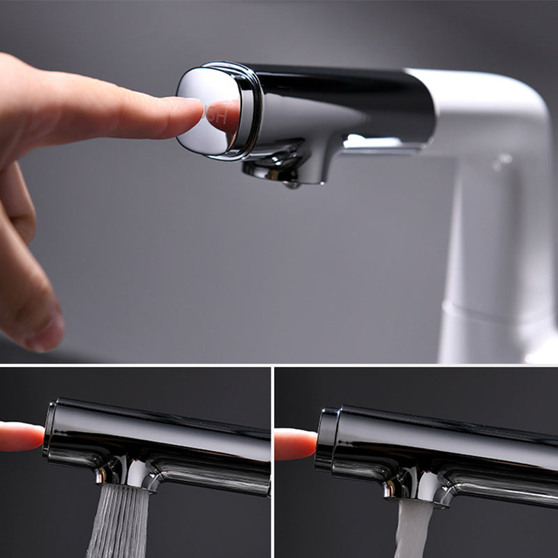 Contemporary Vessel Faucet Pull-out Faucet with One Knob Handle Clearhalo 'Bathroom Remodel & Bathroom Fixtures' 'Bathroom Sink Faucets' 'Bathroom Sinks & Faucet Components' 'bathroom_sink_faucets' 'Home Improvement' 'home_improvement' 'home_improvement_bathroom_sink_faucets' 6615471
