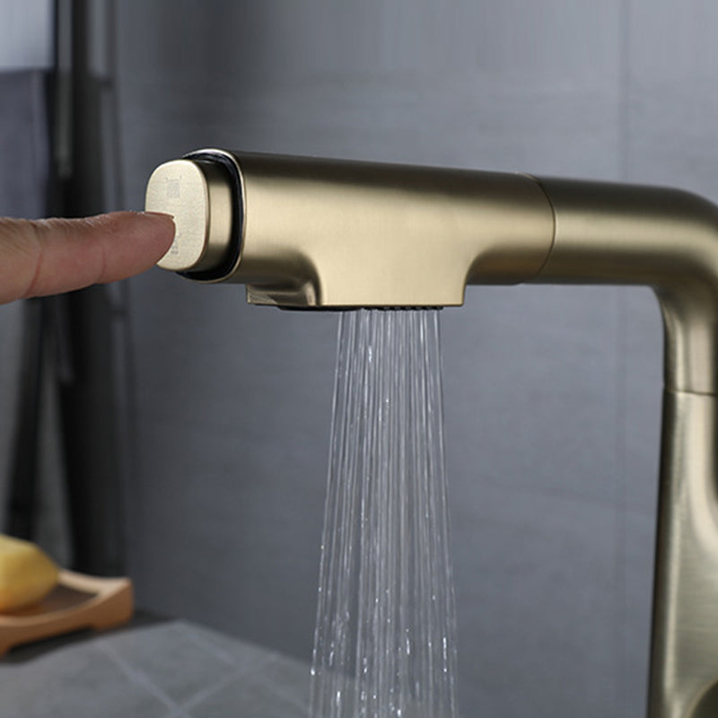 Glam Centerset Faucet One Lever Handle Faucet with Swivel Spout Clearhalo 'Bathroom Remodel & Bathroom Fixtures' 'Bathroom Sink Faucets' 'Bathroom Sinks & Faucet Components' 'bathroom_sink_faucets' 'Home Improvement' 'home_improvement' 'home_improvement_bathroom_sink_faucets' 6615484